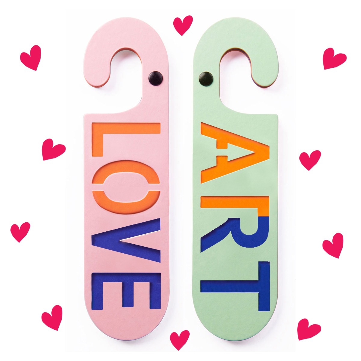 deurhanger love art groen roze