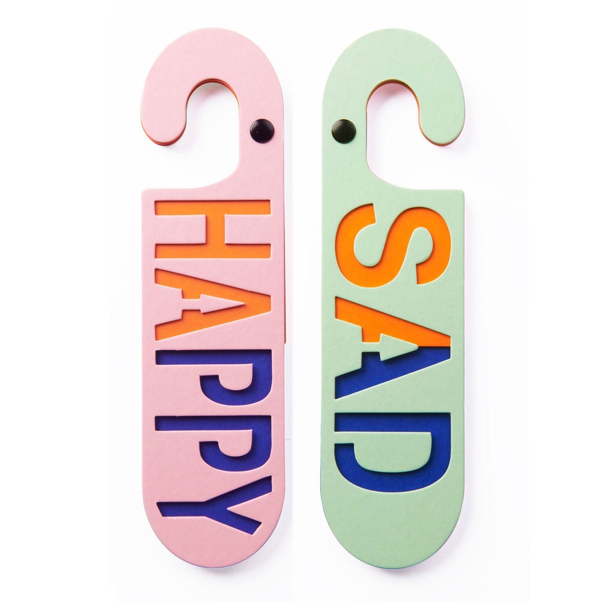 deurhanger happy sad roze groen