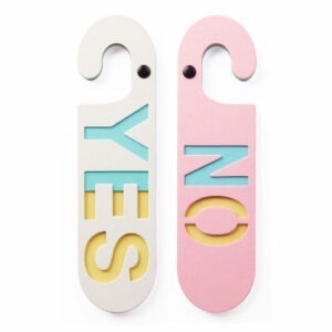deurhanger yes no wit roze