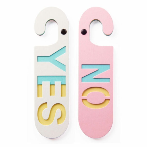 deurhanger yes no wit roze