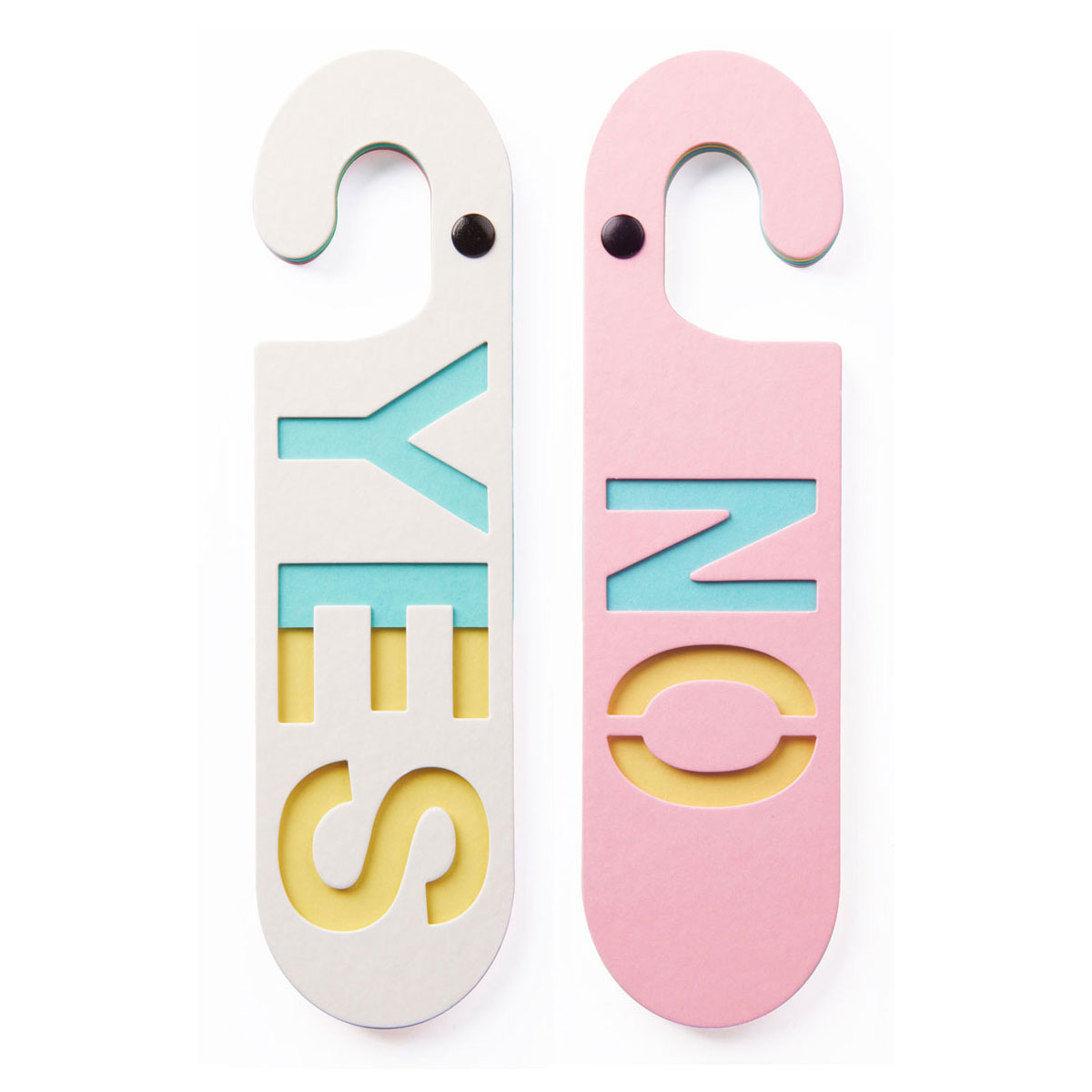 deurhanger yes no wit roze