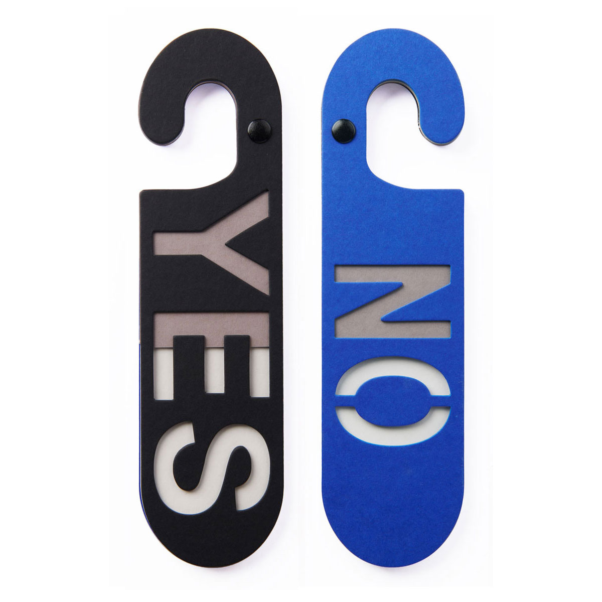 deurhanger yes no zwart blauw